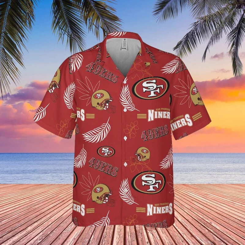 San Francisco 49ers Hibiscus Button-Up shirt, primary logo