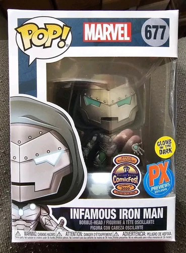 Funko Pop! Marvel Infamous Iron Man 677 Comic Fest 2020 GITD Dr. Doom