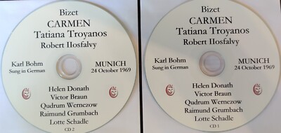Bizet Carmen - Troyanos, Ilosfalvy, Donath, Baum - Munich 1969 - 2CDs
