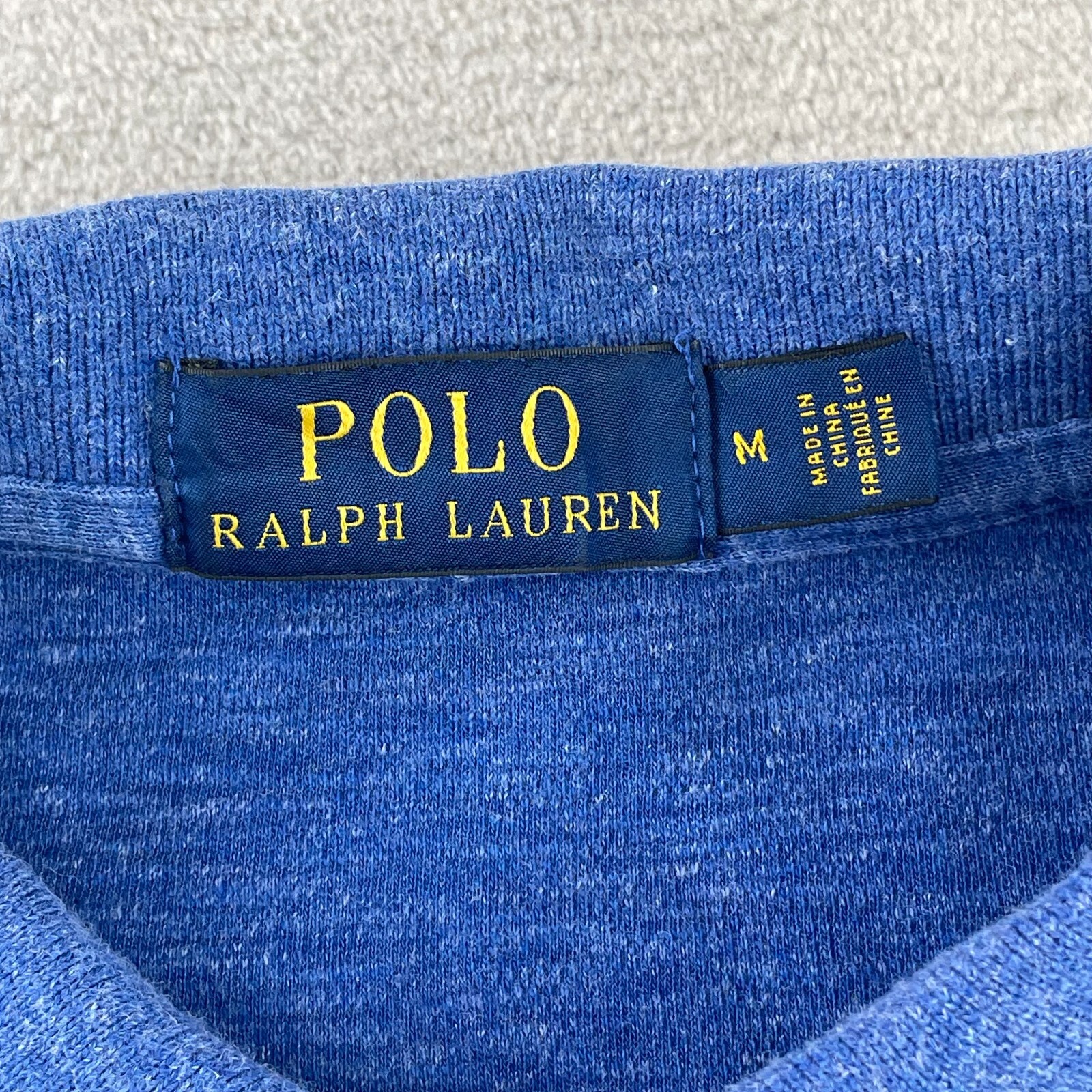 Polo Ralph Lauren camicia uomo media erica blu manica corta pony preppy