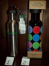 NWT SMART PLANET 25 - 27 oz stainless steel WATER BOTTLE W CLIP BPA FREE