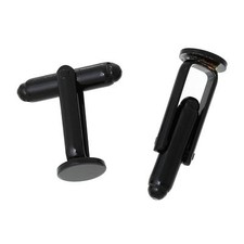 Czarna miedziana spinki do mankietów Ustalenia Spinki do mankietów Puste plecy 8mm Płyta Okrągły pręt UK