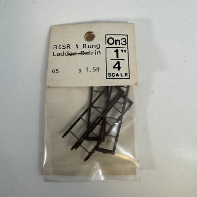 Grandt Line 65 On3 1/4'' Scale Detailing Part Accessory B&SR 4-Rung Ladder Delrin