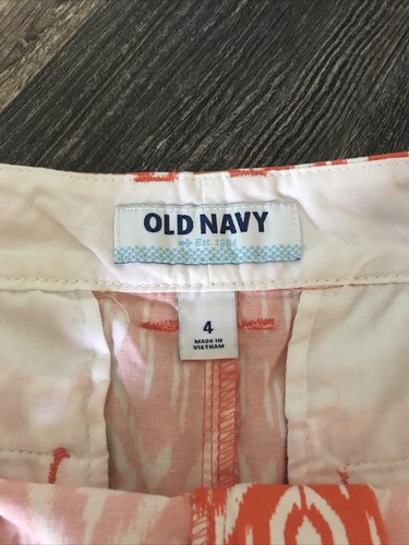 Women’s Shorts Size 4 By Old Navy Orange & White - Picture 3 of 5