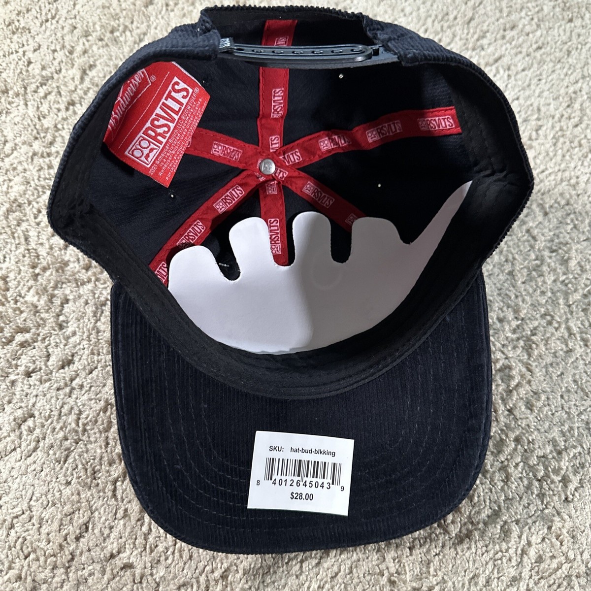 Rsvlts Hat Cap Men Black Snapback Budweiser Corduroy Bud King Of
