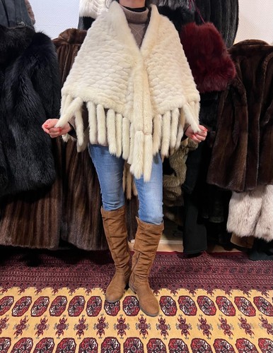 Nerzcape Nerz Bolero Stola Pelz Braut Umhang Pelzcape Real Fur Mink Cape white - Picture 11 of 18