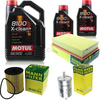 MANN-FILTER Inspektionspaket 7L Motul 8100 X-clean+ 5W-30 für VW Multivan V 3.2