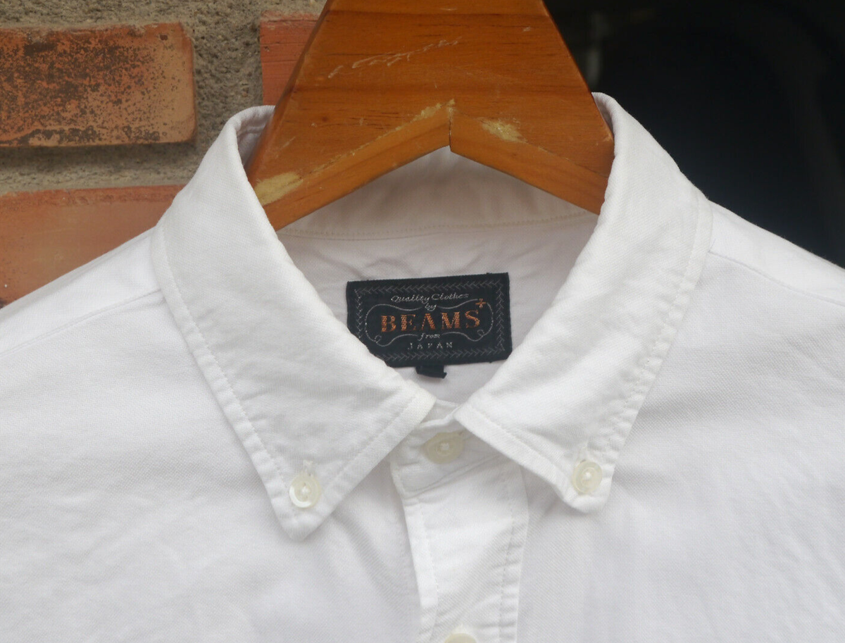 BEAMS Plus Japan White Short Sleeve Oxford Shirt Sz S | eBay