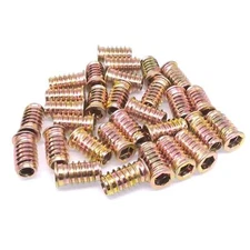 50pcs M10 x 30mm Furniture Screw-in Nut Bolt Fastener Hex Socket Insert Nuts