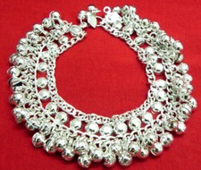2 PC Silver Anklet Tribal Belly Dance Jewelry Kuchi Ethnic Gypsy Vintage Fashion
