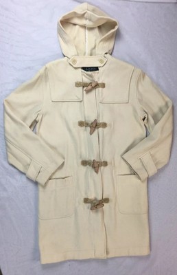 cream duffle coat with hood