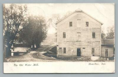 #ad Old Water Mill HAMILTON Indiana RPPC Antique Photo Steuben County Postcard 1907 $44.99