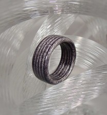 Spectraply Charcoal Ring  Wood Ring  Men's or Women's  Handmade