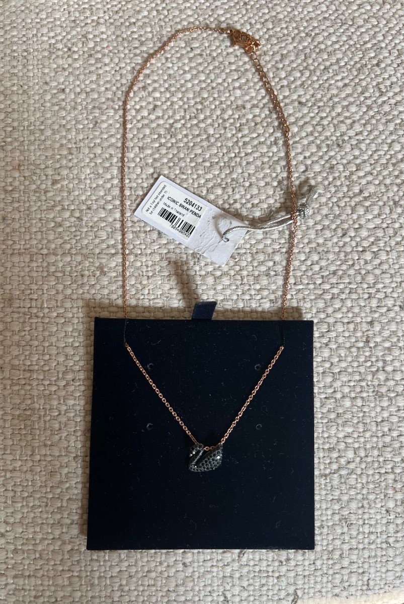 Swarovski 5204134 Women's Black Iconic Swan Necklace for