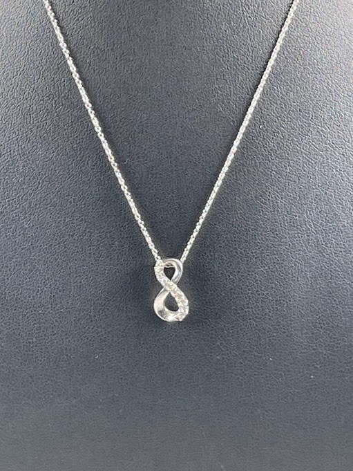 SAI 925 STERLING SILVER CZ INFINITY NECKLACE 17