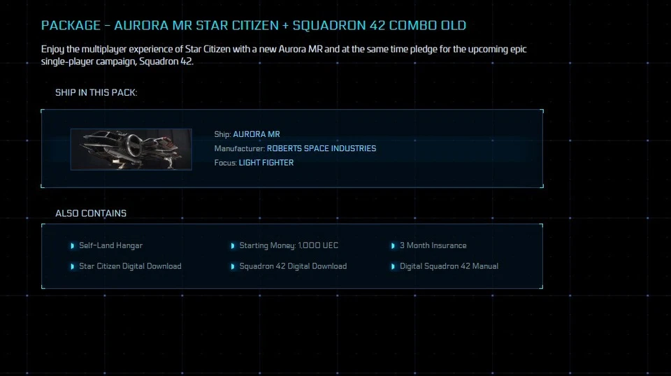 STAR CITIZEN - PACKAGE - AURORA MR STAR CITIZEN + SQUADRON 42 - Photo 2/2