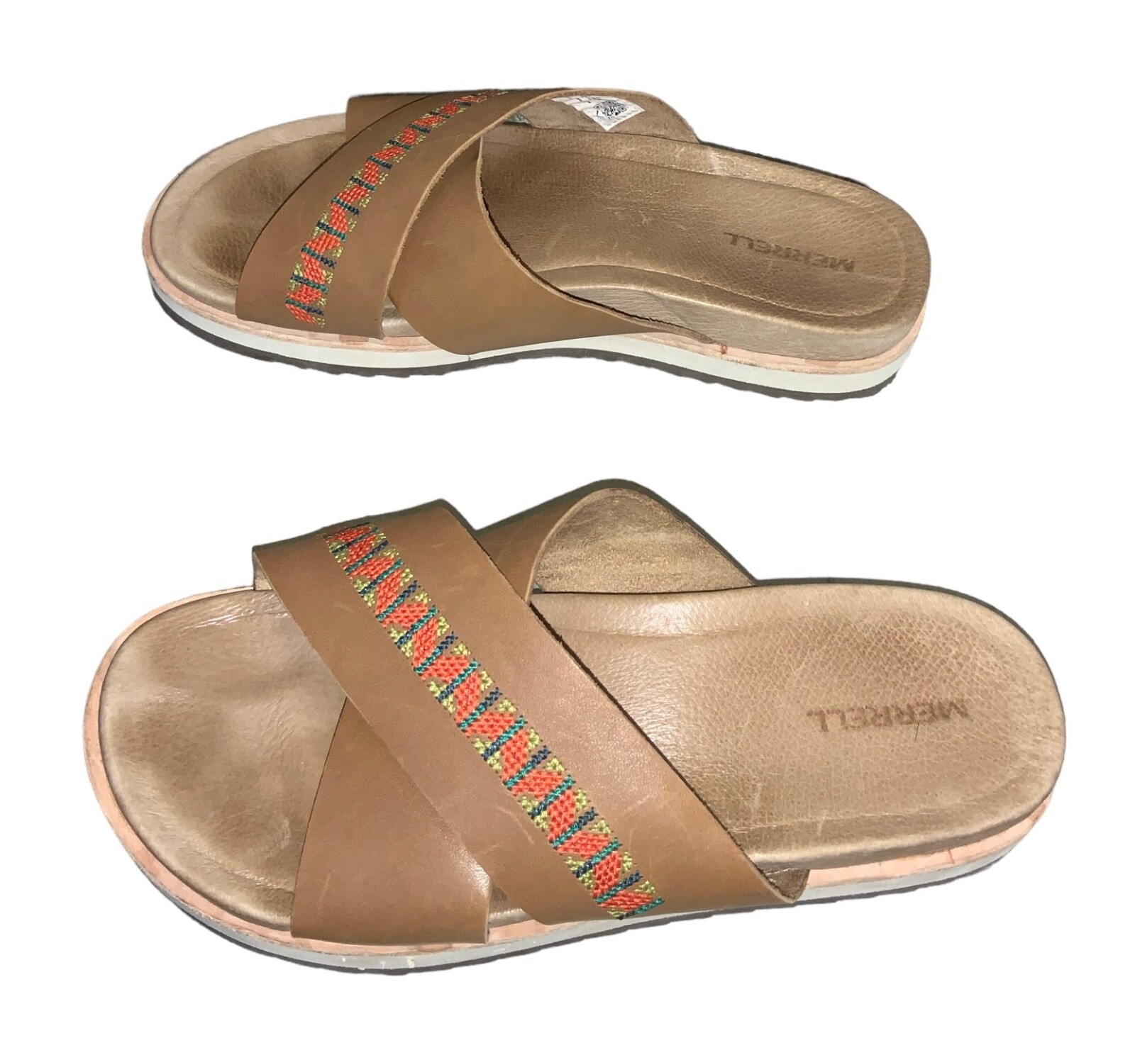 Sandali donna Merrell JUNO marrone cognac slide passeggio estivi comodi taglia 7