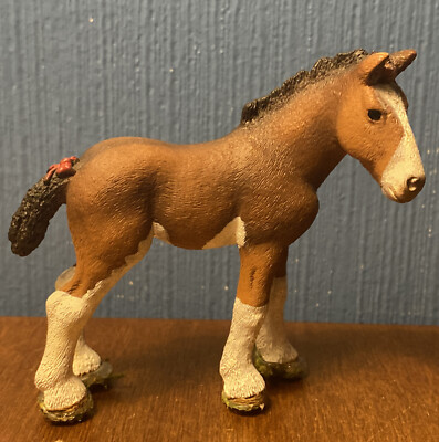 Schleich Horse Figure - D-73527 Brown Clydesdale Foal Baby PVC 2015  15
