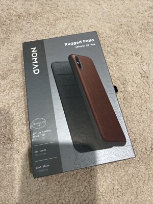 Nomad Rugged Folio Case for iPhone XS Max Brown Leather