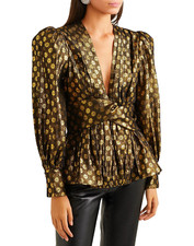 DODO BAR OR metallic gold blouse one of a kid. Sz 44,US 6-8 .$647