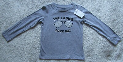 The Ladies Love Me! Graues Langarmshirt für Jungen Alter 2-3 Jahre brandneu mit Etikett