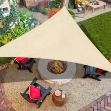 iCOVER Triangle Sun Shade Sail Canopy, 185GSM Fabric Permeable Pergolas