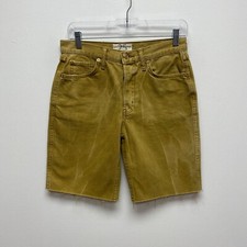 We The Free People Khaki Army High Rise Button Fly Cut Out Bermuda Shorts 25