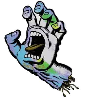 SANTA CRUZ Screaming Hand Sticker / Skateboard Snowboard Surf