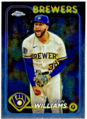 2024 Topps Chrome Baseball Devin Williams No. 103 Milwaukee Brewers