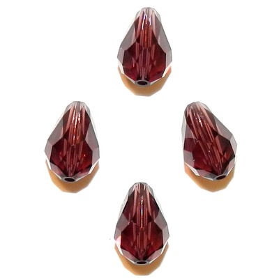 SCT124 Burgundy Red 9mm Faceted Briolette Teardrop Swarovski Crystal Beads 12pc