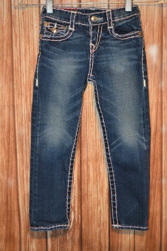 True Religion Girls Julie Slim Super T Thick Stitch Pocket Flaps Blue Jeans Sz 5 - Picture 4 of 12