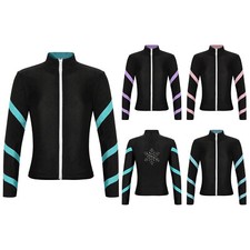 Mädchen Eiskunstlauf Kleidung Trainingsjacke Oberteil Eiskunstlauf Thermo Hose
