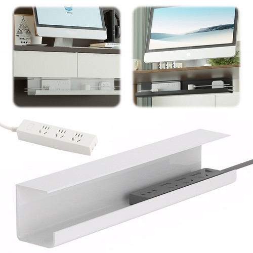 Under Desk Cable Management Tray Cord Organizer for Home Office (White) - Afbeelding 3 van 12