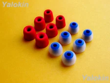 12 pcs (RDMF-CLBL) Memory Foam & Round Ear-tips for Plantronics Backbeat Go 2