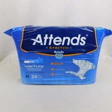 Attends Stretch Briefs 24-Pack Heavy Absorbency Incontinence Brief L/XL #C158