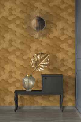  1,50 qm  1 Ro. A.S. Creation 38723-2 Hexagon 3D-Optik Gold Metallic-Effekt
