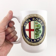Vintage Alfa Romeo Badge Emblem Milano Italy Giulietta 15 Oz. Large Ceramic Mug