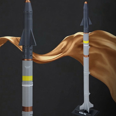 3D-gedrucktes 38cm 1:8 Militärmodell Raytheon AIM-9X Sidewinder Rakete Sammlung