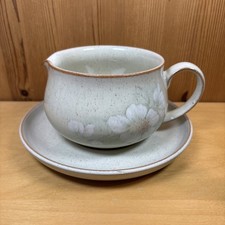 Vintage Denby “Daybreak” Gravy/Sauce Jug With Saucer. Excellent Condition.