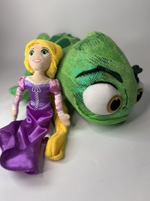 Disney Tangled Pascal Chameleon Metallic Green Plush Doll 18'' & Rapunzel 12 