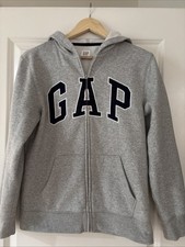 Gap Kids Grey Logo Full Zip Hooded Jacket Youth Size XXL