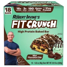 Fit Crunch Snack Size Protein Bar, Mint Chocolate Chip, 18 bars Robert Irvine's