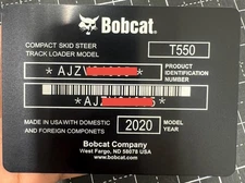fits Bobcat anodized aluminum ID TAG product identification number