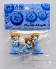 NEW Dress It Up Holiday Collection 3 Cherished Angels Nativity Christmas Button