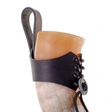 Adjustable Leather Belt Holder for Drinking Horns and Mugs Medieval LARP holster