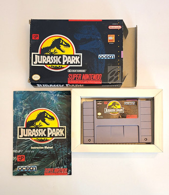 Jurassic Park Super Nintendo SNES Box + Manual Included Cart Super Clean - Read