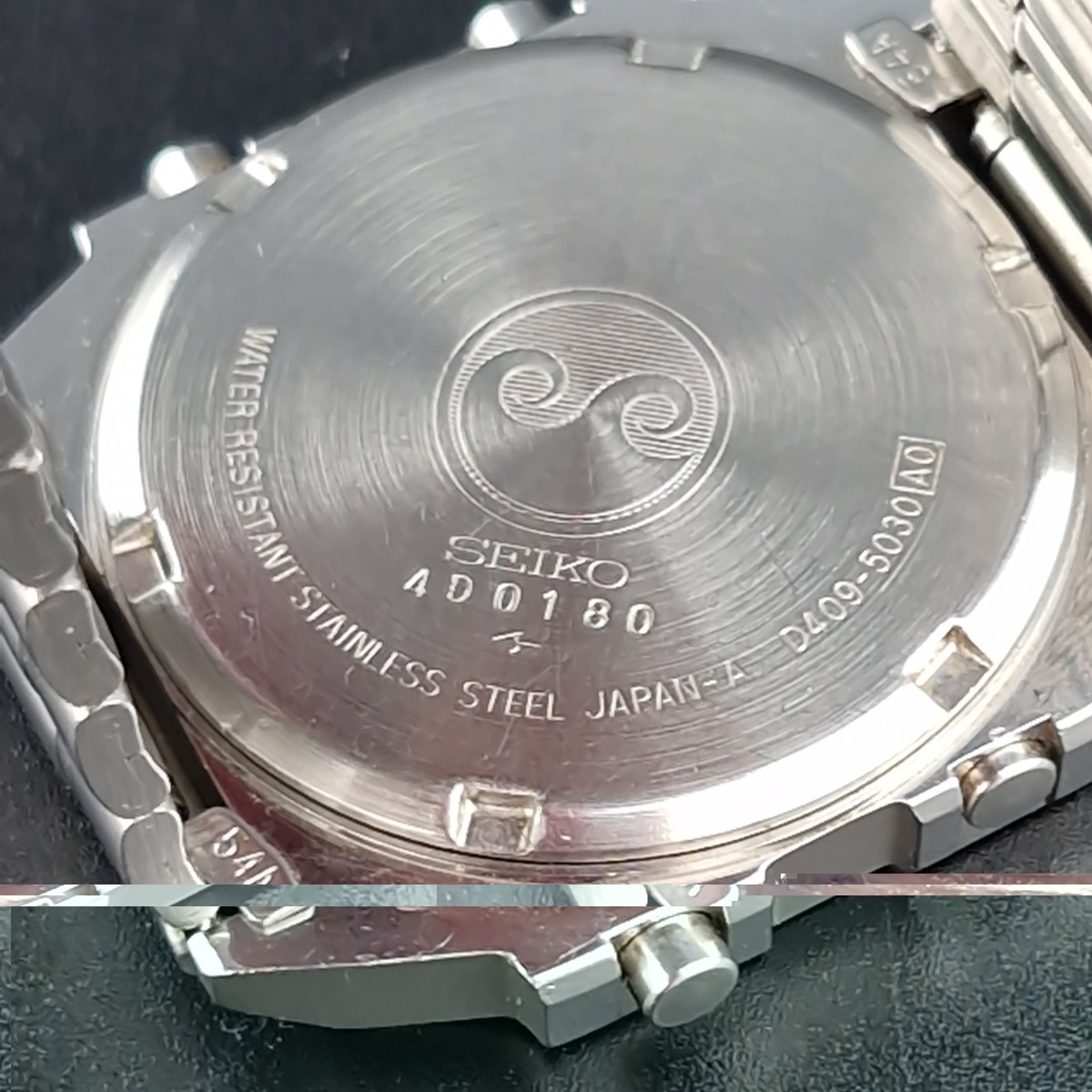SEIKO Japan 1985 Original Vintage Retro D409-5030 A0 Silver Wave
