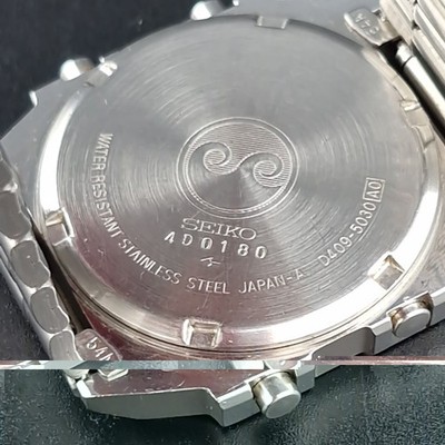 SEIKO Japan 1985 Original Vintage Retro D409-5030 A0 Silver Wave