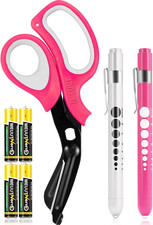 MEUUT 3 Pack Medical Scissors with Pen Lights and 4 AAA Batteries for Nurse  On