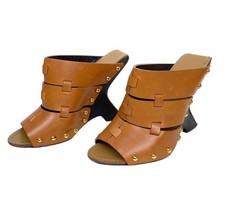 Tom Ford Size 38 Leather Slides Brown Sandals...